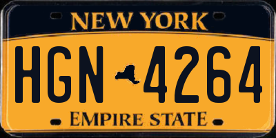 NY license plate HGN4264