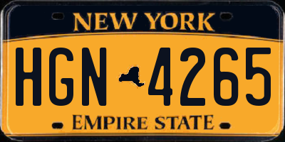 NY license plate HGN4265