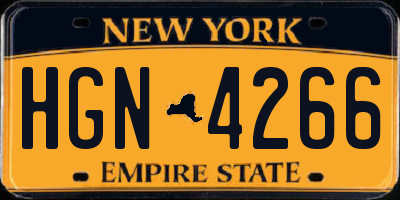 NY license plate HGN4266