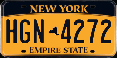 NY license plate HGN4272
