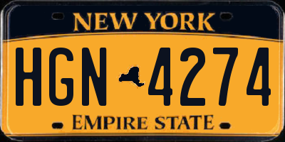 NY license plate HGN4274