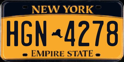NY license plate HGN4278