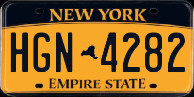 NY license plate HGN4282