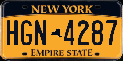 NY license plate HGN4287