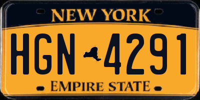 NY license plate HGN4291