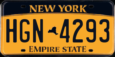 NY license plate HGN4293