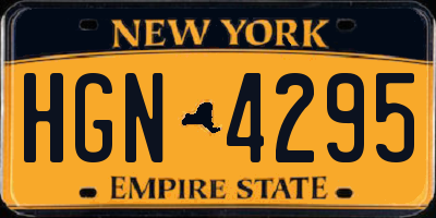 NY license plate HGN4295