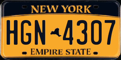 NY license plate HGN4307