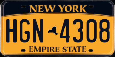 NY license plate HGN4308