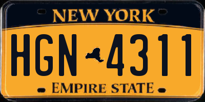 NY license plate HGN4311