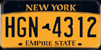 NY license plate HGN4312