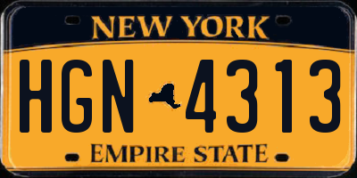 NY license plate HGN4313