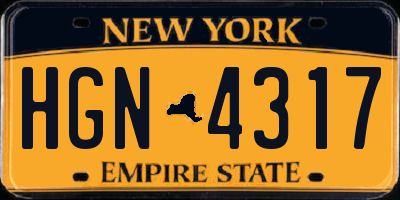 NY license plate HGN4317