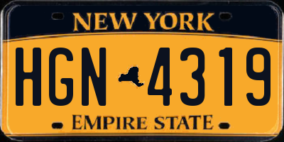 NY license plate HGN4319