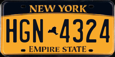 NY license plate HGN4324