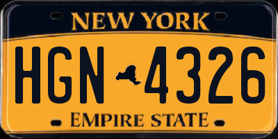 NY license plate HGN4326