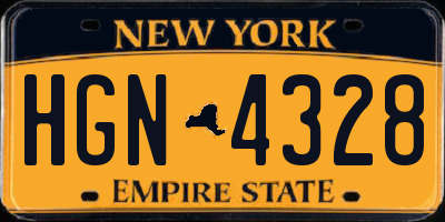 NY license plate HGN4328