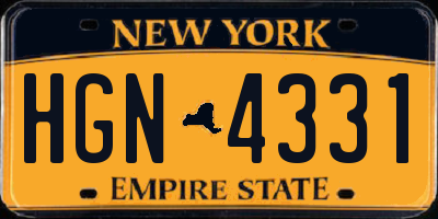 NY license plate HGN4331