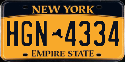 NY license plate HGN4334