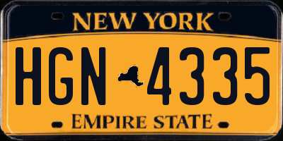 NY license plate HGN4335