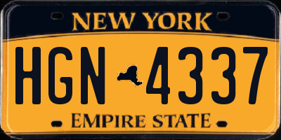 NY license plate HGN4337