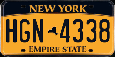 NY license plate HGN4338