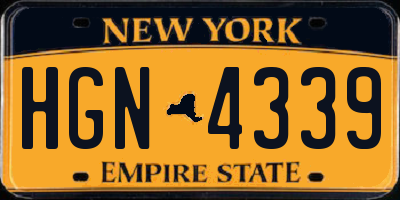 NY license plate HGN4339