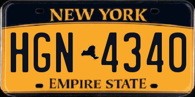 NY license plate HGN4340