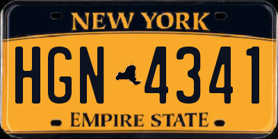 NY license plate HGN4341