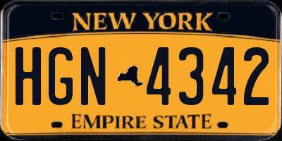 NY license plate HGN4342