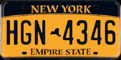 NY license plate HGN4346