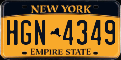 NY license plate HGN4349