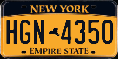 NY license plate HGN4350