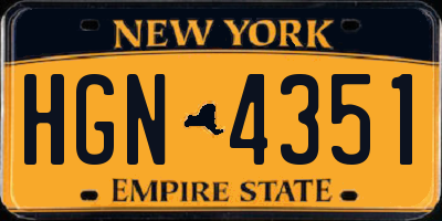 NY license plate HGN4351