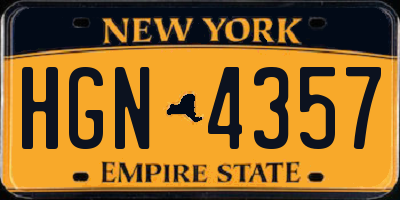 NY license plate HGN4357