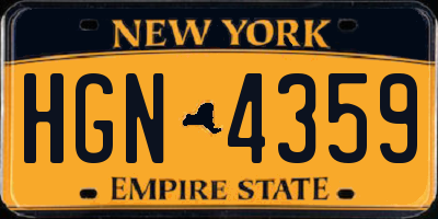 NY license plate HGN4359