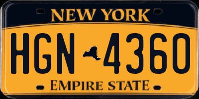 NY license plate HGN4360