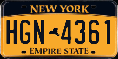 NY license plate HGN4361