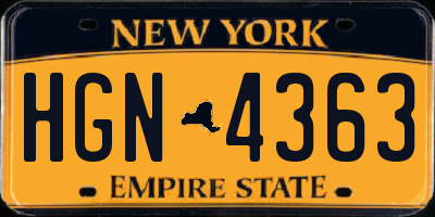 NY license plate HGN4363