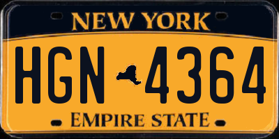 NY license plate HGN4364