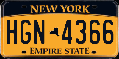 NY license plate HGN4366