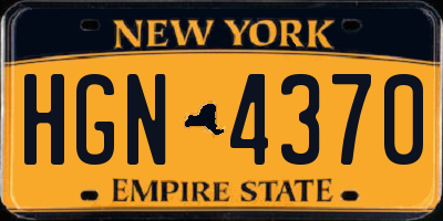 NY license plate HGN4370