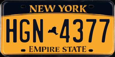 NY license plate HGN4377