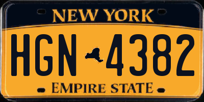 NY license plate HGN4382