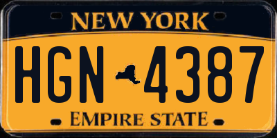 NY license plate HGN4387