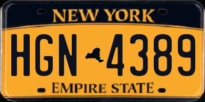NY license plate HGN4389