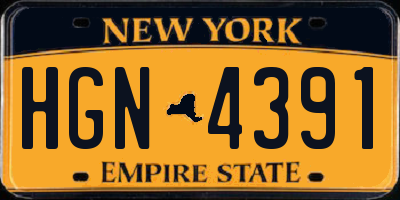 NY license plate HGN4391