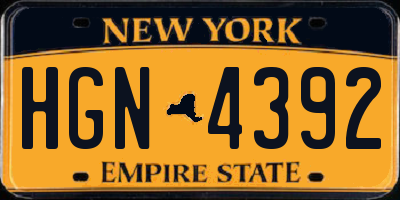 NY license plate HGN4392