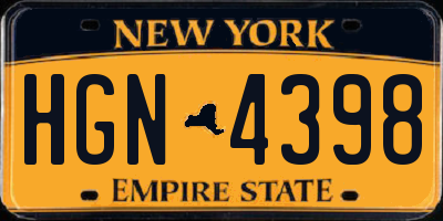 NY license plate HGN4398