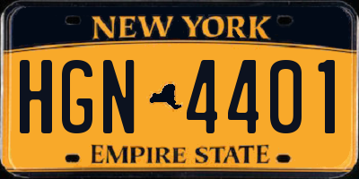 NY license plate HGN4401